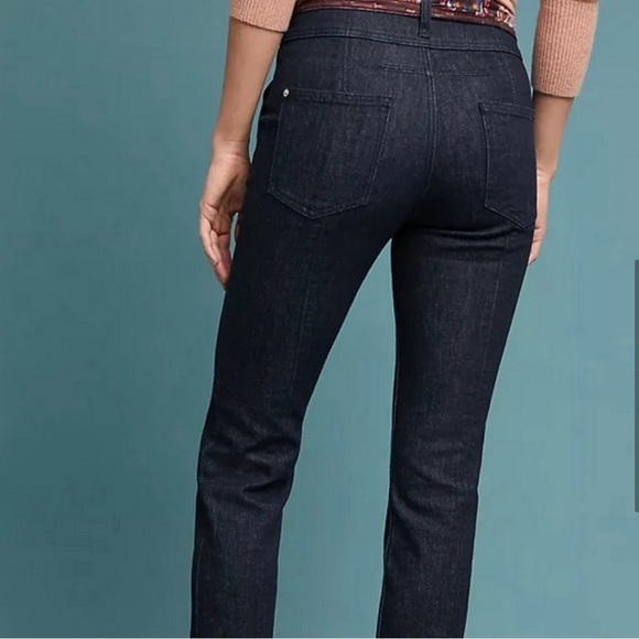 Anthropologie Pilcro and the Letterpress High Rise Straight Dark Wash Jeans - Picture 6 of 17